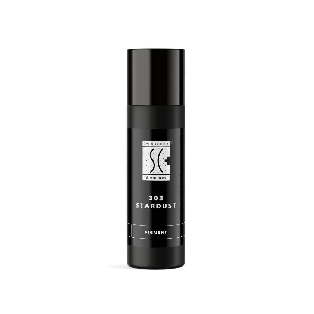 Flacone pigmento 303 Stardust Swiss Color 10 ml – Nero inorganico vellutato per PMU eyeliner soft e shading professionale.