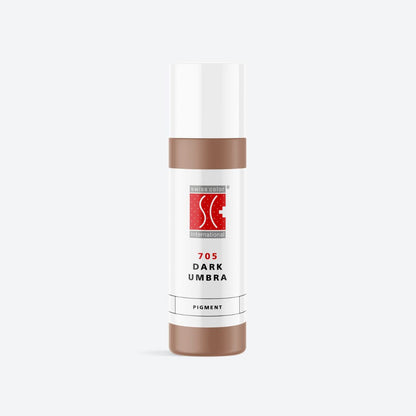 Flacone pigmento 705 Dark Umbra – Rosa antico polveroso minerale per labbra, areola e camouflage PMU Serie 7 Swiss Color, formula vellutata e stabile.